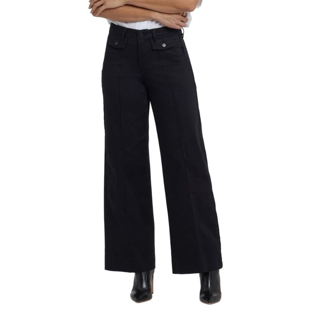 Nydj Womens Teresa Black Wide Leg Jean